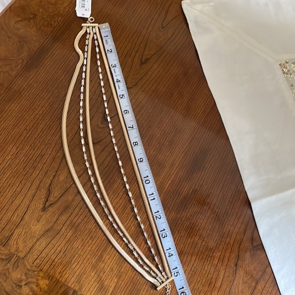 ANNE KLEIN 5 strand gold-tone crystal Chocker necklace with extender snake chain - Picture 9 of 12